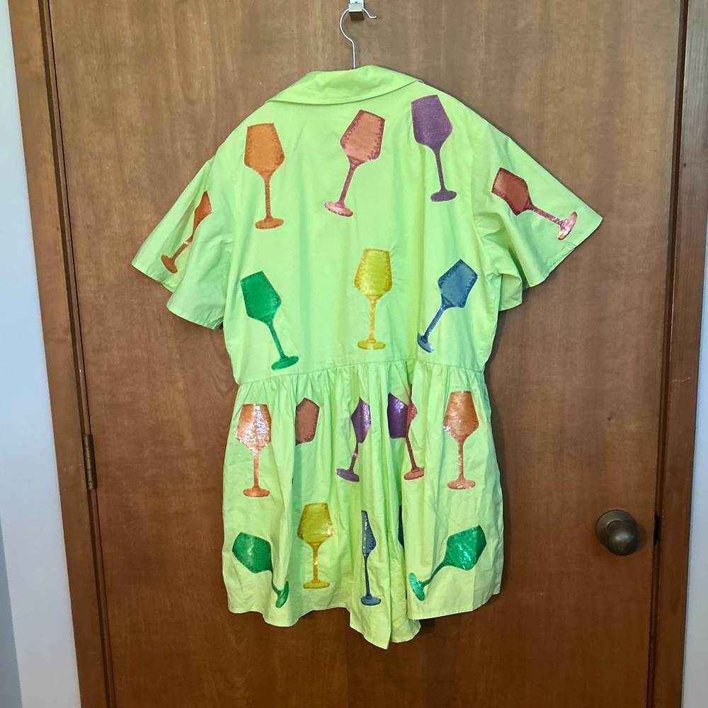 Queen of sparkles colorful Sequin Wine Glass Romper - Picture 3 of 4